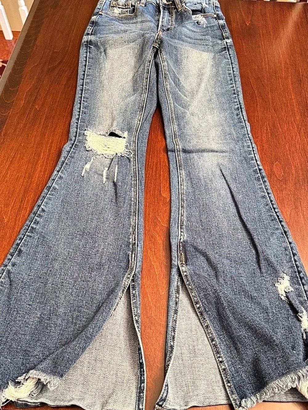 Risen Flare Jeans Distressed Blue Size 25